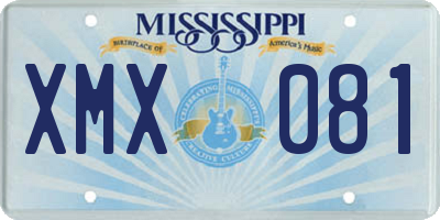 MS license plate XMX081