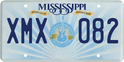 MS license plate XMX082