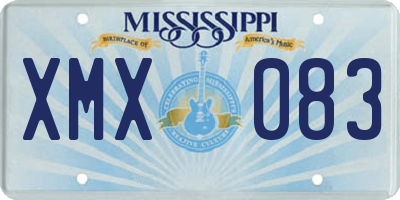 MS license plate XMX083
