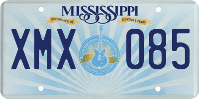 MS license plate XMX085