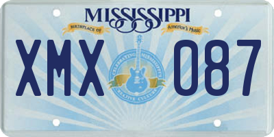 MS license plate XMX087