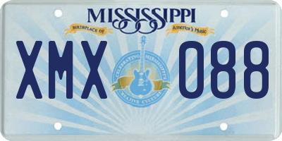 MS license plate XMX088