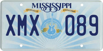 MS license plate XMX089