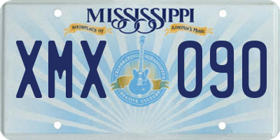 MS license plate XMX090