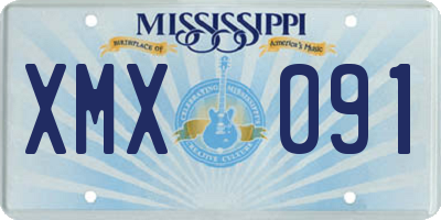 MS license plate XMX091