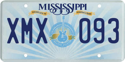 MS license plate XMX093