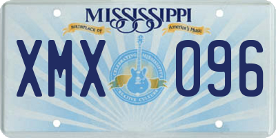 MS license plate XMX096