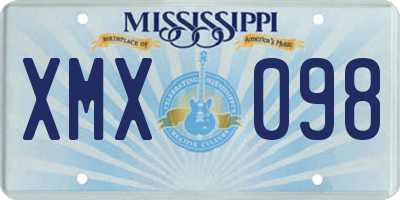 MS license plate XMX098