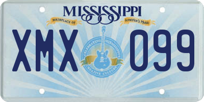 MS license plate XMX099