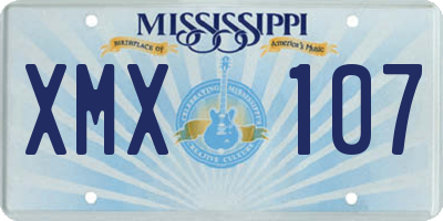 MS license plate XMX107