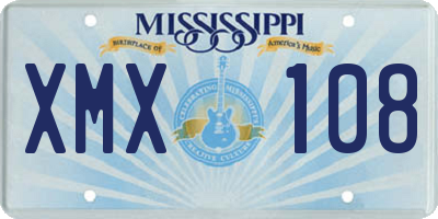 MS license plate XMX108