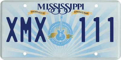 MS license plate XMX111