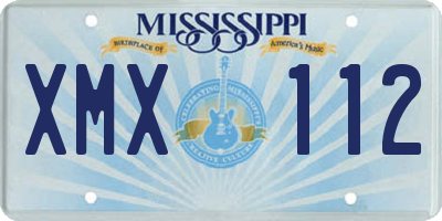 MS license plate XMX112