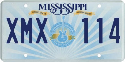 MS license plate XMX114