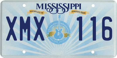 MS license plate XMX116