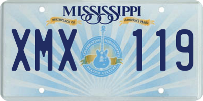 MS license plate XMX119