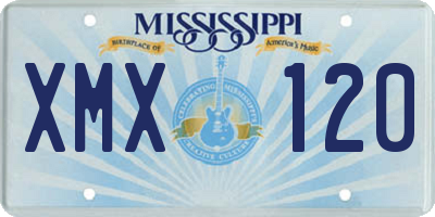 MS license plate XMX120