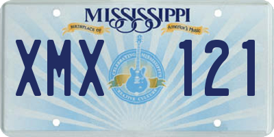 MS license plate XMX121