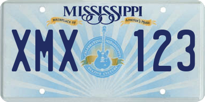 MS license plate XMX123