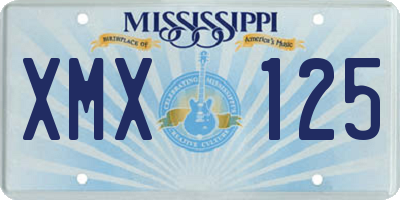MS license plate XMX125