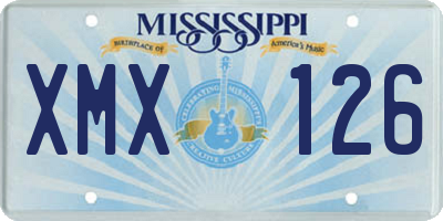 MS license plate XMX126