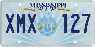 MS license plate XMX127