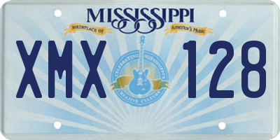 MS license plate XMX128