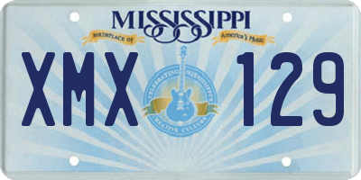 MS license plate XMX129
