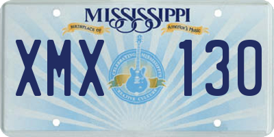 MS license plate XMX130