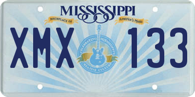 MS license plate XMX133