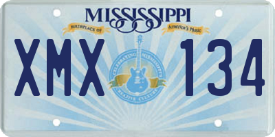 MS license plate XMX134