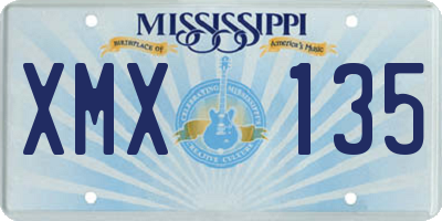 MS license plate XMX135