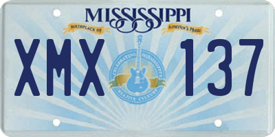 MS license plate XMX137