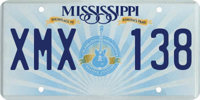 MS license plate XMX138