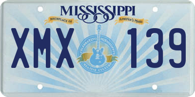 MS license plate XMX139