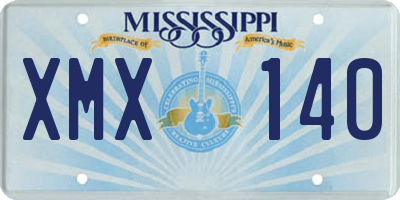 MS license plate XMX140