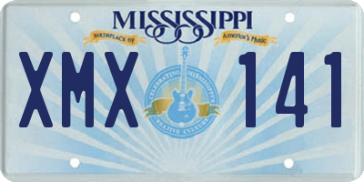 MS license plate XMX141
