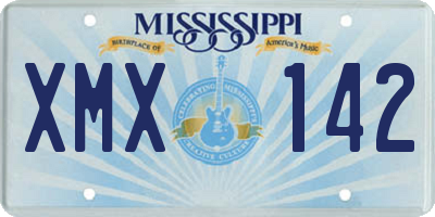 MS license plate XMX142