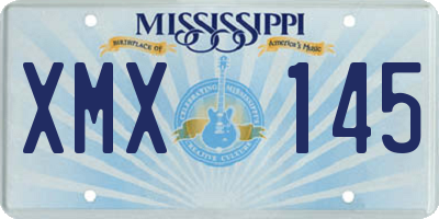 MS license plate XMX145