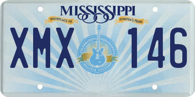 MS license plate XMX146