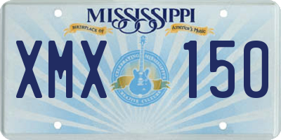 MS license plate XMX150