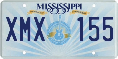 MS license plate XMX155