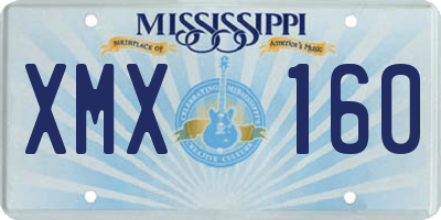 MS license plate XMX160