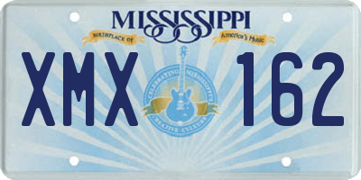 MS license plate XMX162