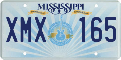 MS license plate XMX165