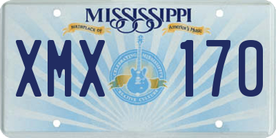 MS license plate XMX170