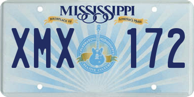 MS license plate XMX172