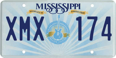 MS license plate XMX174