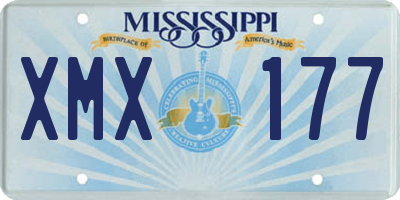MS license plate XMX177