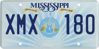 MS license plate XMX180